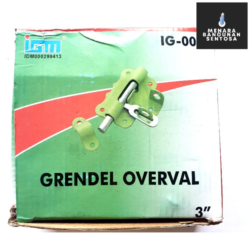 Grendel Overval IGM 3 Inch Tebal - Gerendel Overpal Selot Pintu Tempat Gembok