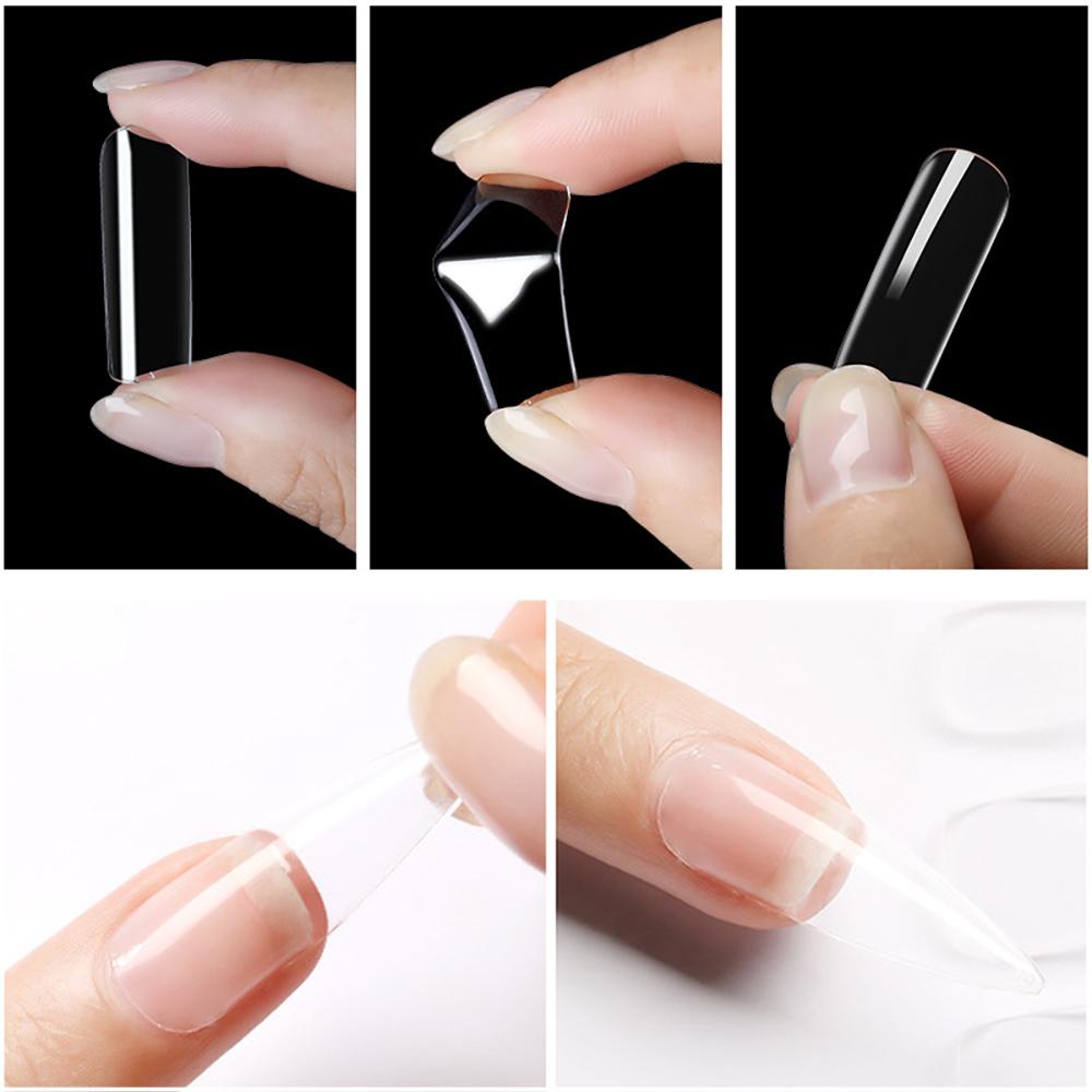 Agustina Alat Nail Art Wanita Perempuan Artificial French Seamless Full Cover Peti Mati Kuku Palsu