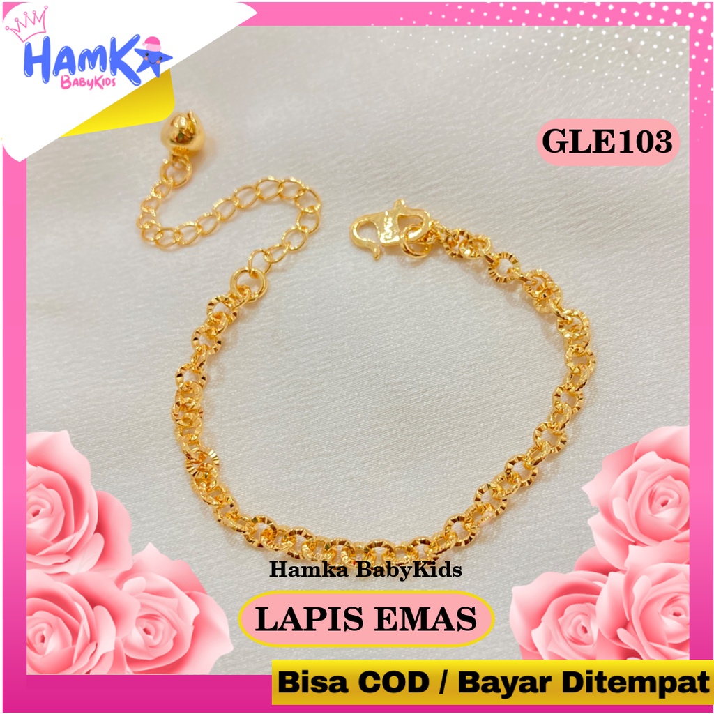 Gelang Bayi Perempuan Model Rantai Anak Rante Lapis Emas Xuping GLE103 Anti Karat Titanium