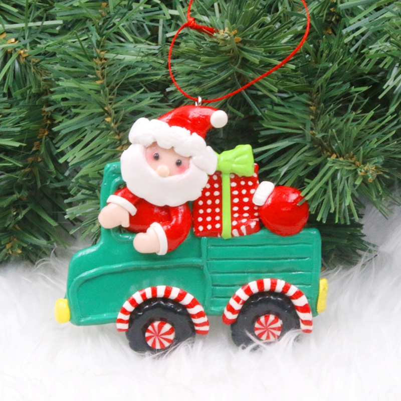 Zzz 3Pcs / Set Ornamen Gantung Pohon Natal Bentuk Santa Claus / Rusa / Snowman Bahan Clay