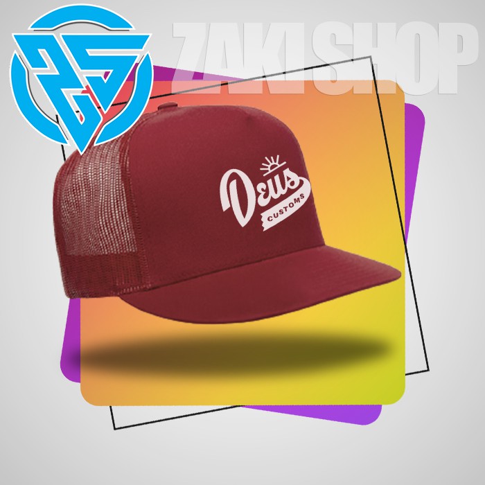 TOPI TRUCKER LOGO DEUS COSTUM