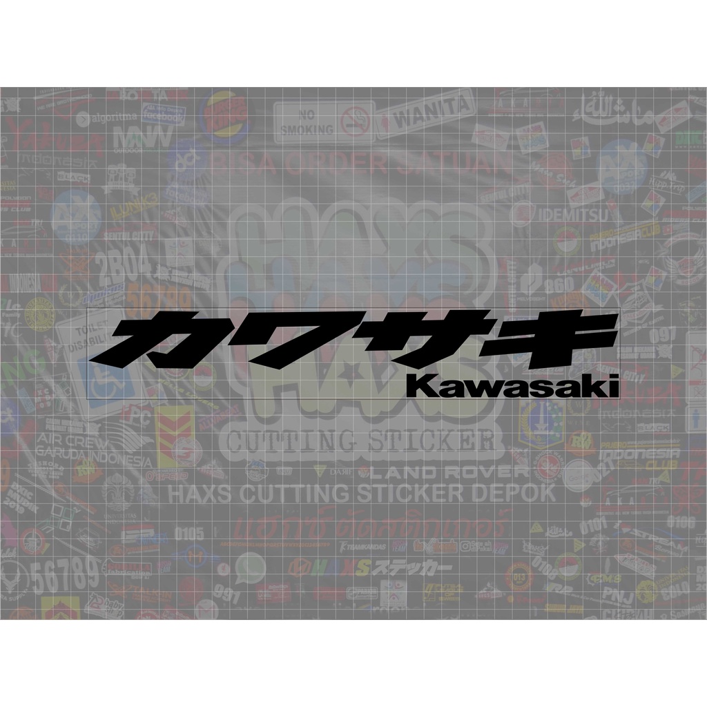 Cutting Sticker Kawasaki Kanji Ukuran 30 Cm Untuk Motor