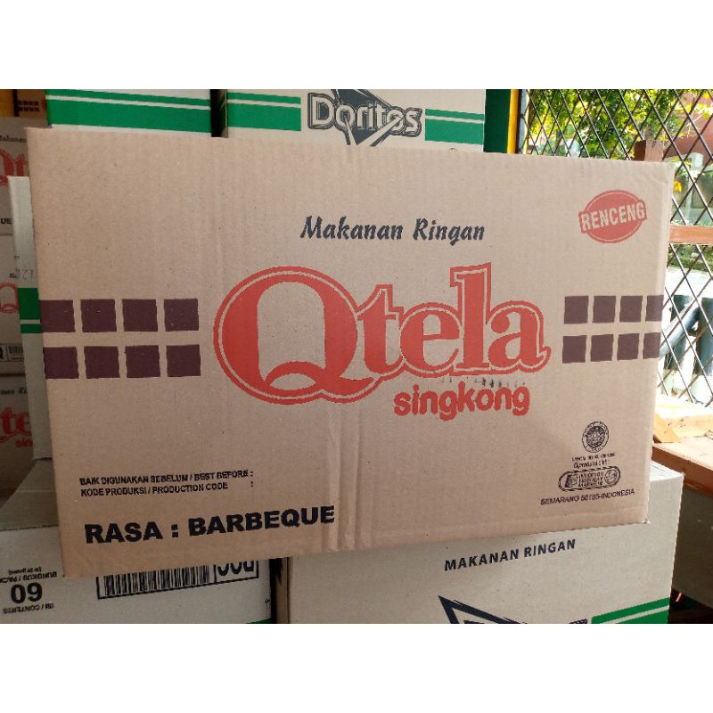 

ciki chiki qtela singkong 30gr/karton rasa bbq snack cemilan kripik singkong jajanan murah cemilan