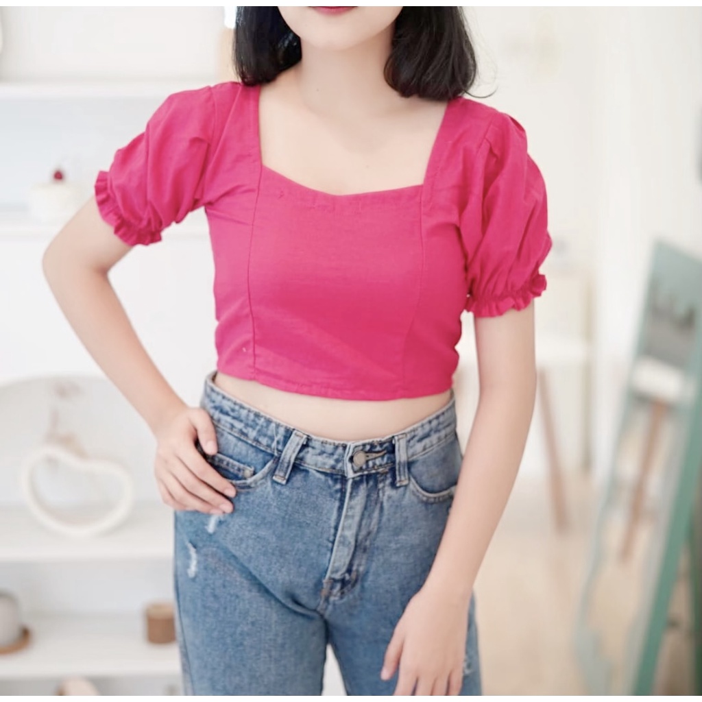 GFS VIOLA LINEN CROP TOP