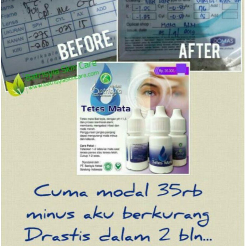 obat Tetes mata Batrisyia Herbal untuk mata minus, rabun katarak, trimbilan, merah, dan iritasi