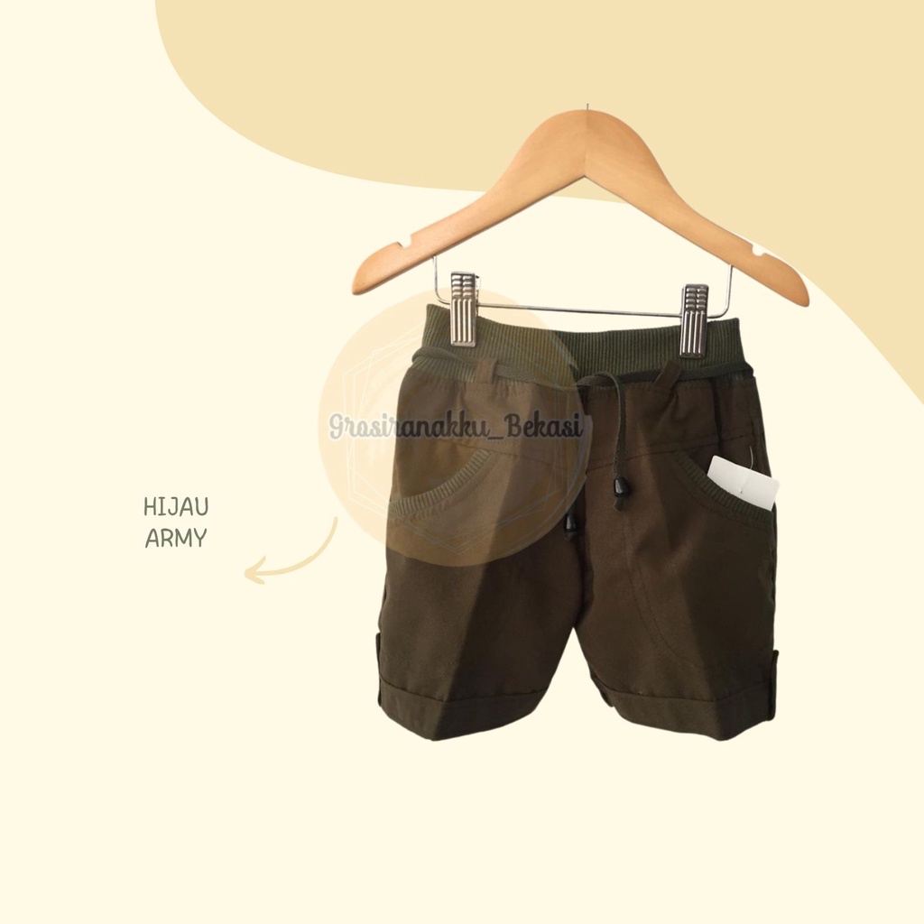 Celana Anak Murah Kekinian Hijau Army Size 1-3Tahun