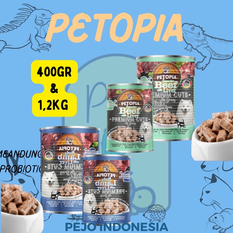 Petopia Makanan Anjing Petopia kaleng 400g 1240g