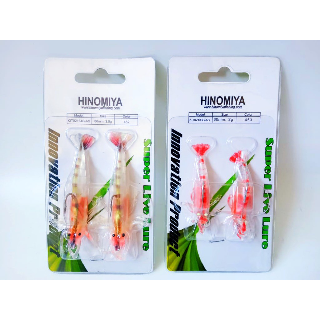 Umpan pancing Udang Tiruan Soft Lure Hinomiya Super Gacor