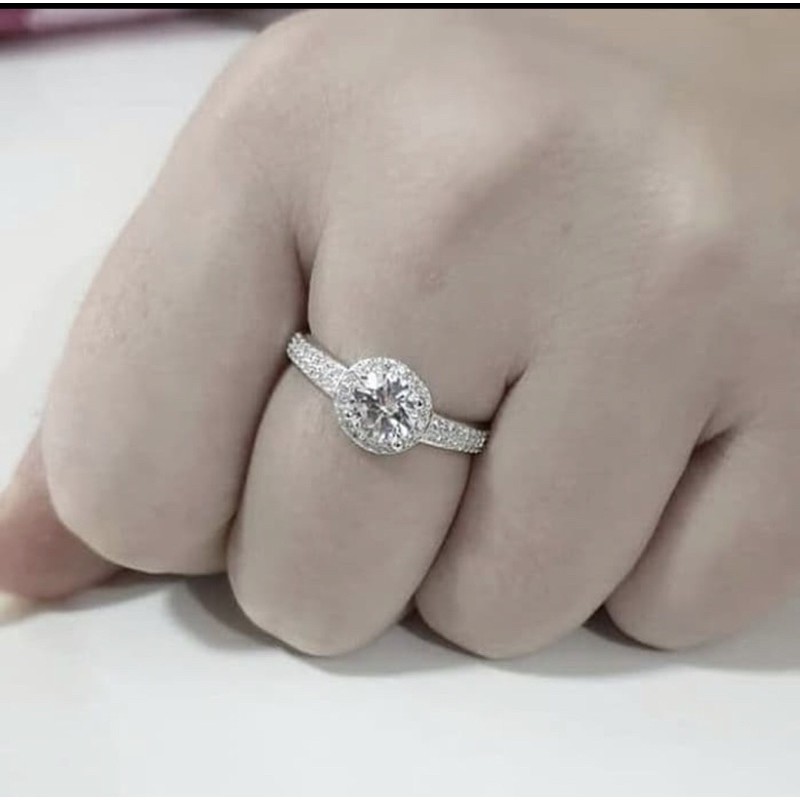 Cincin wanita perak 925 lapis emas putih cincin perak 925