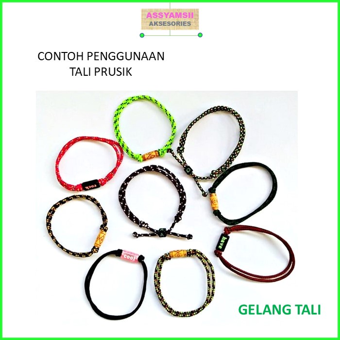 Tali Prusik Kecil Paracord Motif Terbaru Murah Gelang Strap Masker Kalung Tenda Aksesoris Tas Dompet-4