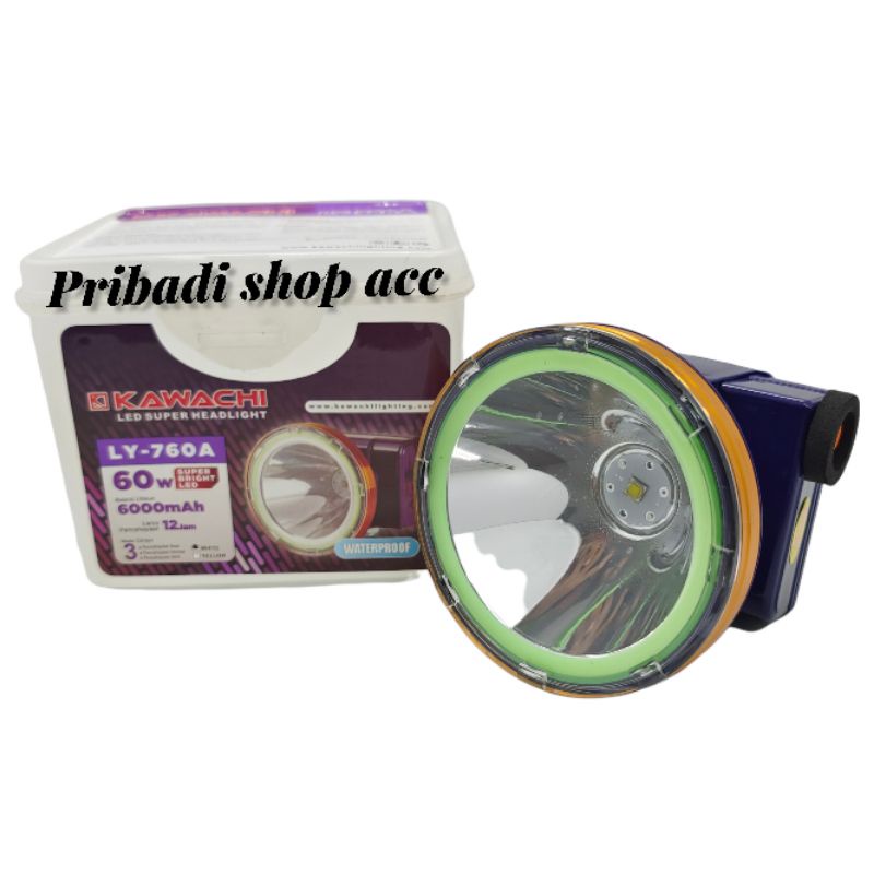 Senter kepala KAWACHI 60 WATT LY-760A KAWACHI LED SUPER HEADLIGHT Waterproof