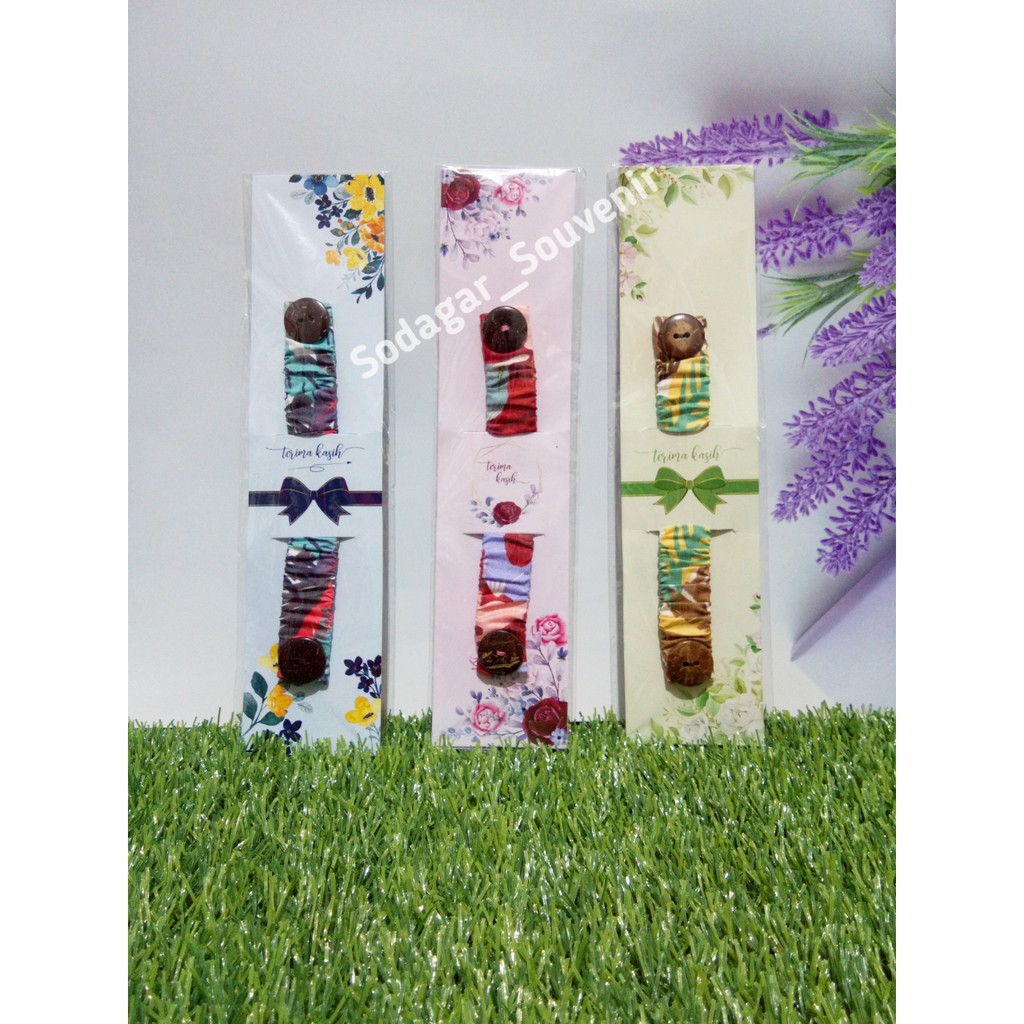 Souvenir Konektor Masker Hijab Alas Kertas Kemasan Plastik