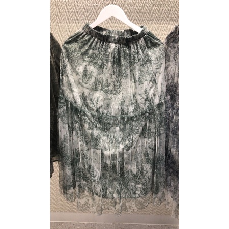 el mar minorca flowy skirt green benang jarum