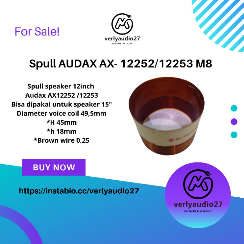 Audax 12 inch AX-12252/53 M8 15inch 15 inch Audax AX 12252 MB voice 49.5m Spull Speaker 12 inch Diam