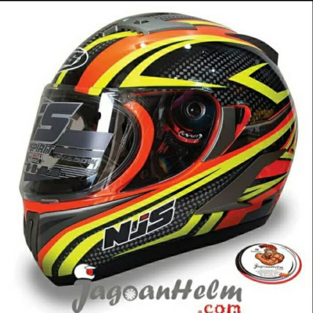 Helem njs shadow N 810 orange yellow-free smoke flat visor