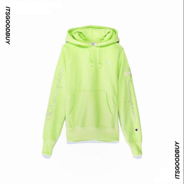 Champion X Urban Outfitters Reverse Weave Script Sleeve Logo Embroidered Hoodie Sweatshirt