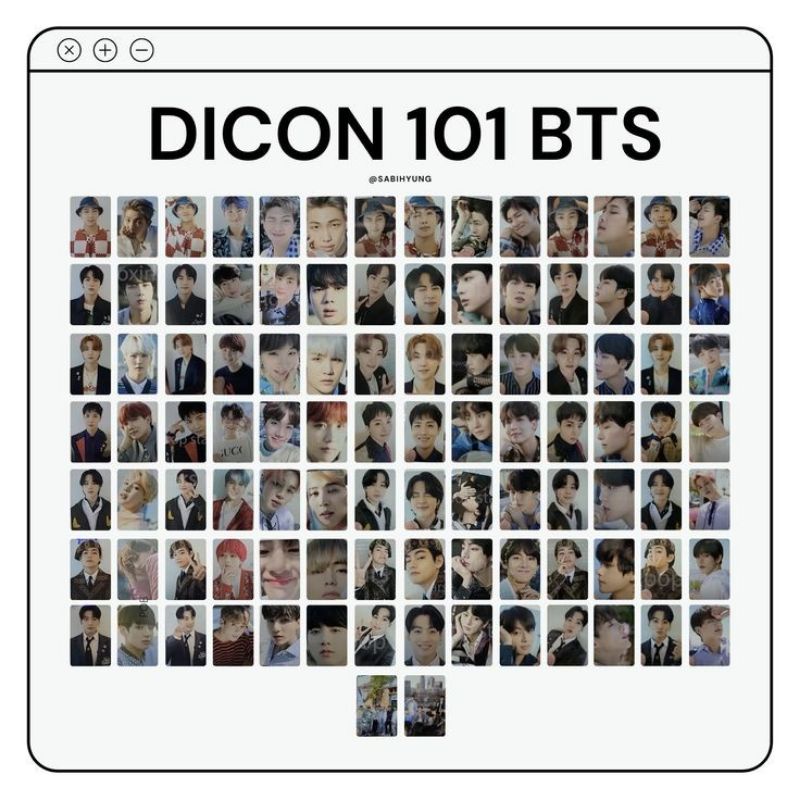 SHARING BTS DICON 101 PHOTOCARD SET RM SUGA