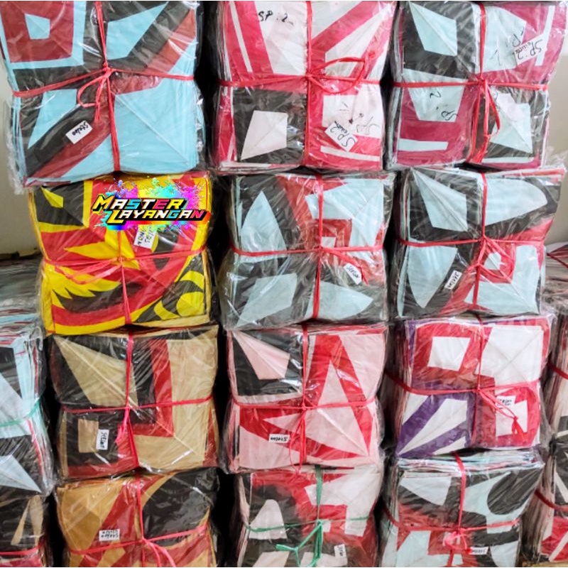 Promo beli 100 PCS - layangan seot berotot - layangan seot Warna Mix - layangan aduan seot - layanga
