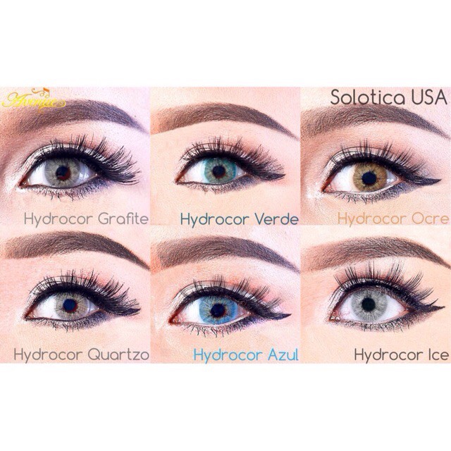 ORIGINAL Softlens Avenue Solotica Hydrocor Warna Quartzo Ice Verde Grafite Azul Ocre Mel MINUS KOREA