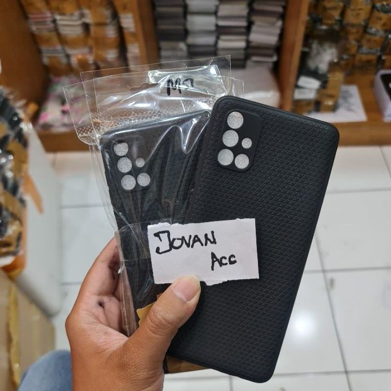 SAMSUNG M51 SAMSUNG A71 CASE LUXURY REAL FIBER SILIKON SOFTCASE BLACK FIBER CASING PROTECT CAMERA COVER PELINDUNG KAMERA