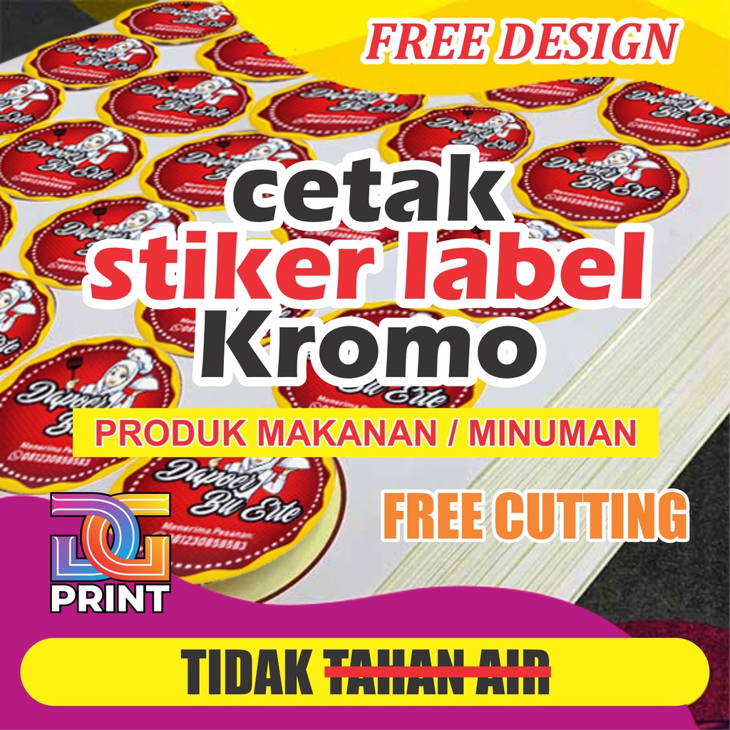 

Cetak Stiker Kromo Label Makanan Minuman Cutting Pola