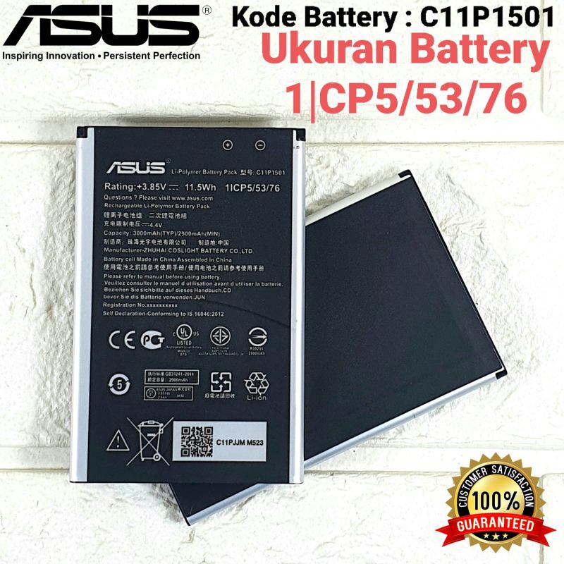 Baterai Original ASUS Zenfone ZE551KL ZE601KL ZE550KL Z00UD Z00LD Zenfone 2 Laser 5,5 Inchi C11P1501