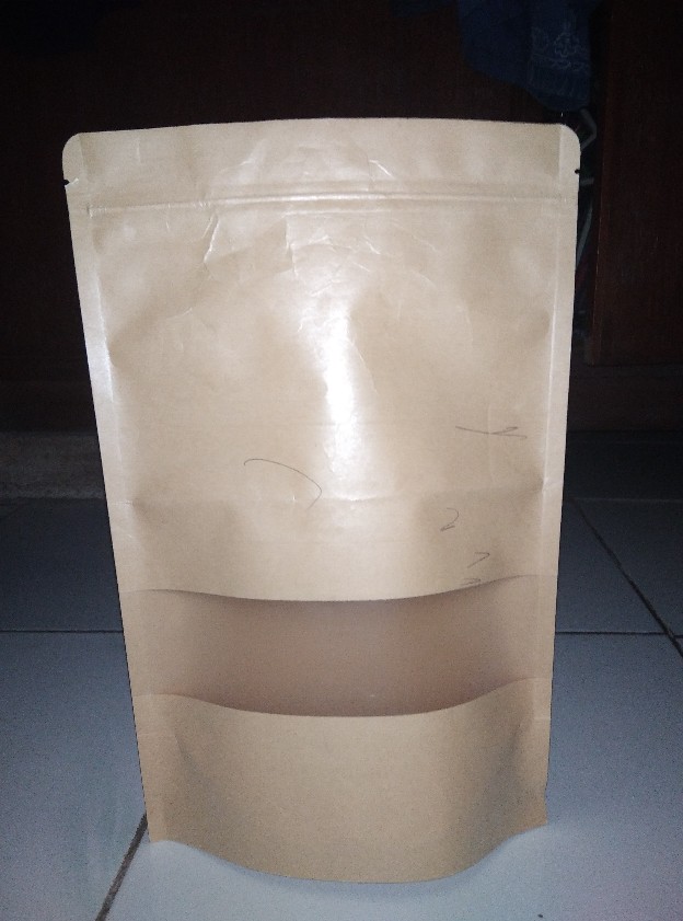 Standing Pouch Klip Kraft Window/plastik Berdiri Jendela 20x29cm Isi 10lbr