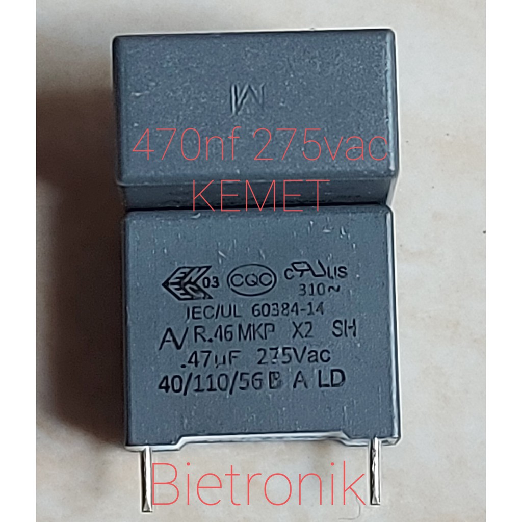 Kapasitor 470nF 0.47uF 275VAC 15mm Original KEMET R46KI347000N0M