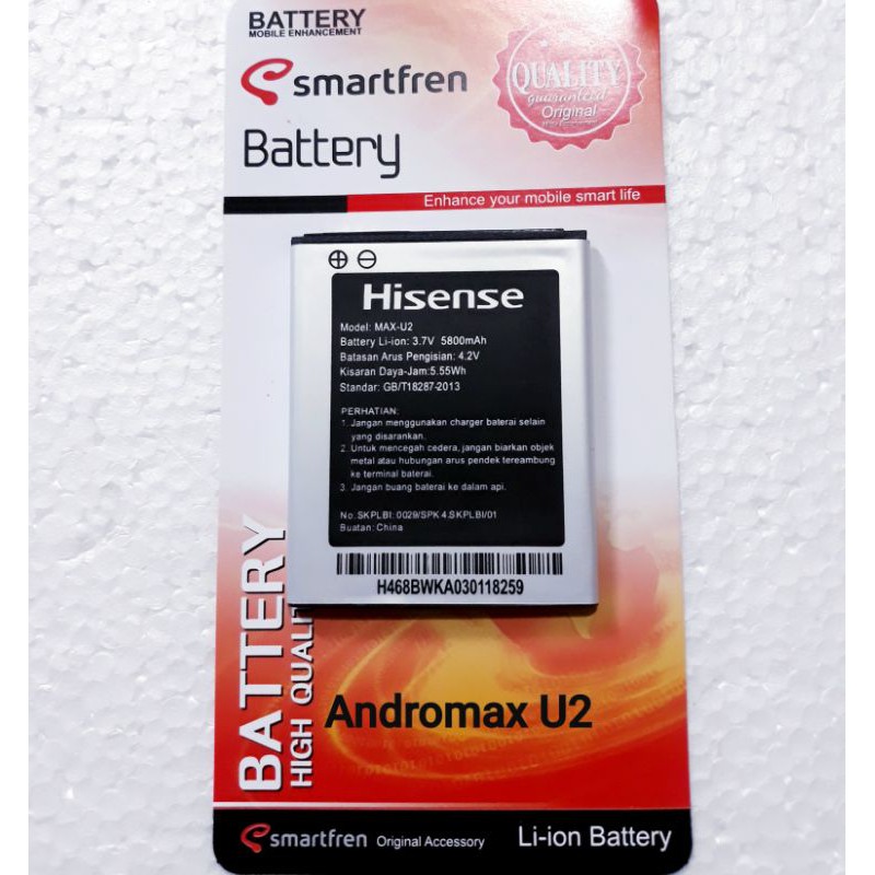 Baterai Battery Batre Hp Andromax U2 / E2 Plus Q1 L138180A Battery Batrai Hp