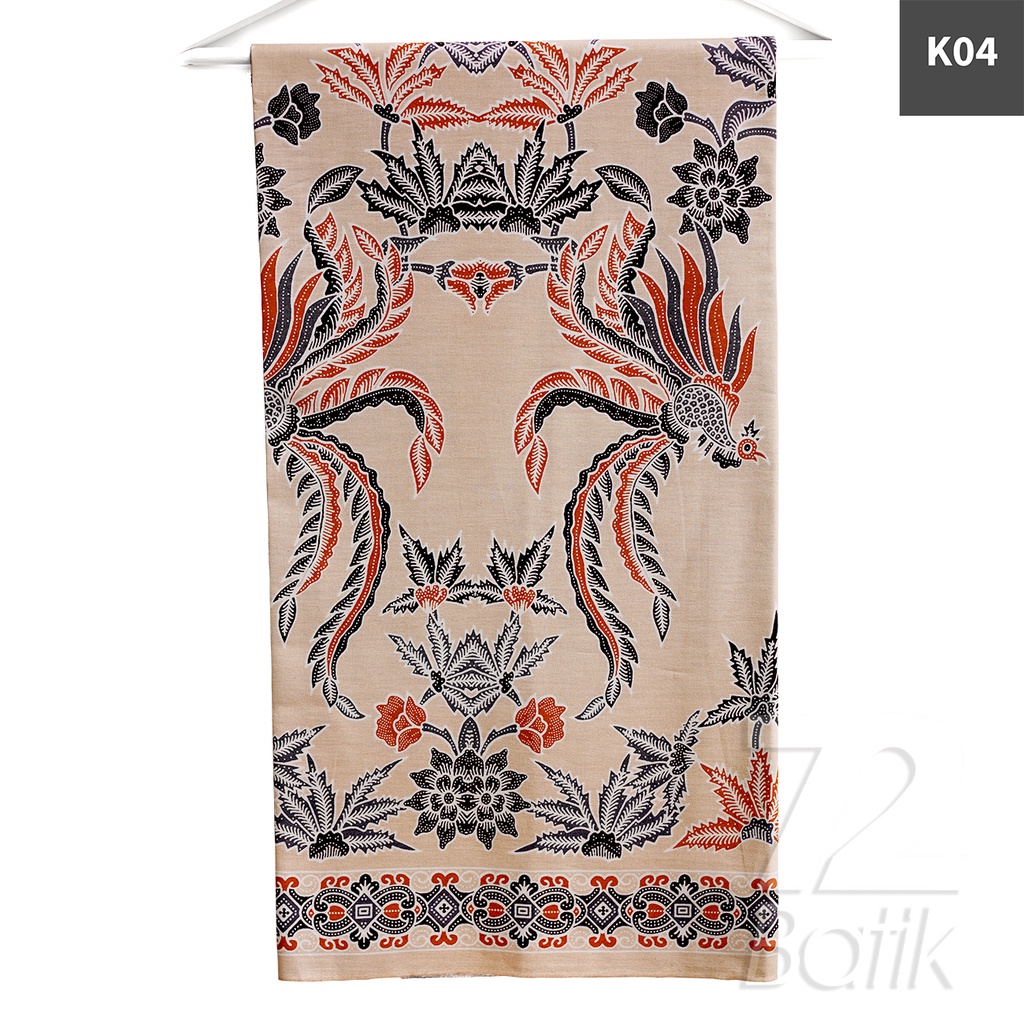 KAIN BATIK PREMIUM Bahan Katun Motif Peksi Asmoro Warna Putih Susu Coklat Orange 721835 Cap 72 Jarik Jarit Samping Kebat Panjang Batik Katun Modern Premium Bahan Seragam Batik Pernikahan Kantor Keluarga Murah Kamen Jadi Batik Bali Lembaran