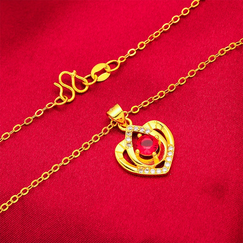 Perhiasan Aksesoris Lapis Emas Emas Asli Kadar 375 Aksen Ruby Emerald Sapphire Berlian Gaya Korea
