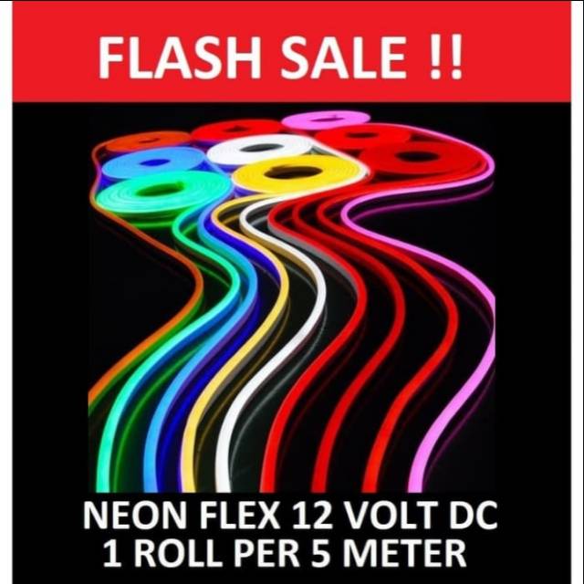 Lampu Neon Flex LED 12V DC / 5 Meter