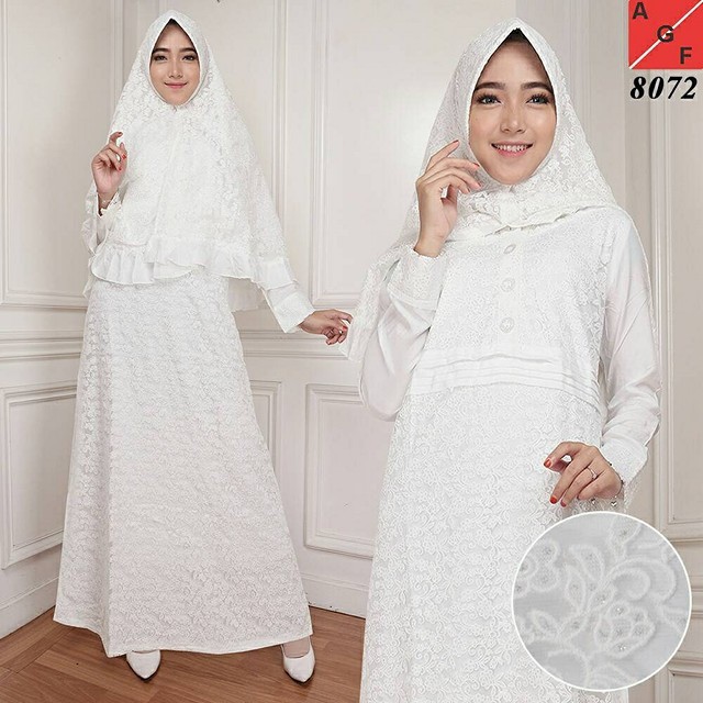  Baju  Gamis Putih Busana  Muslim  Baju  Muslim  Wanita 