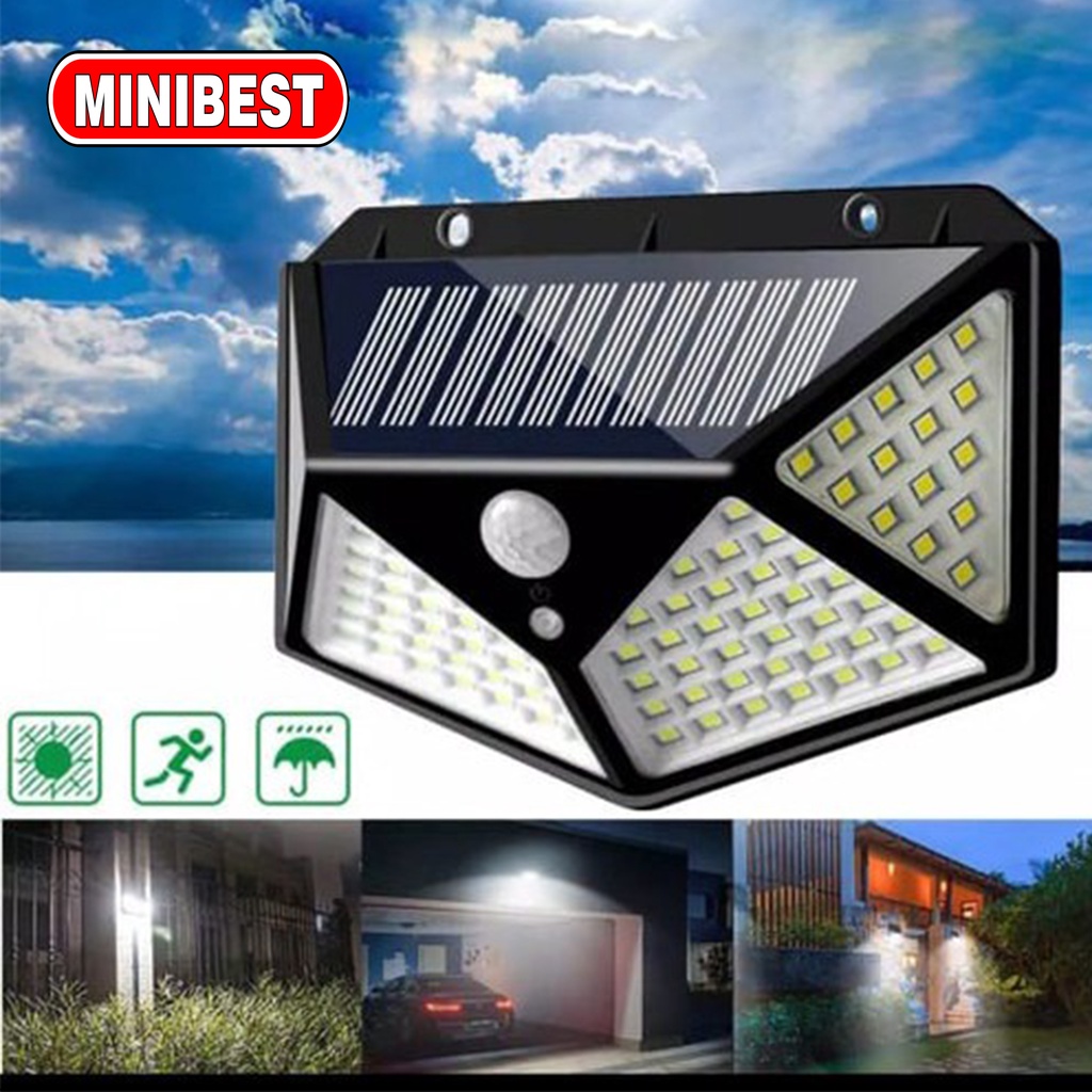 MB Lampu taman Tenaga Surya 100LED Sensor Light LED Solar Lamp / Solar Rembok Tenaga Matahari