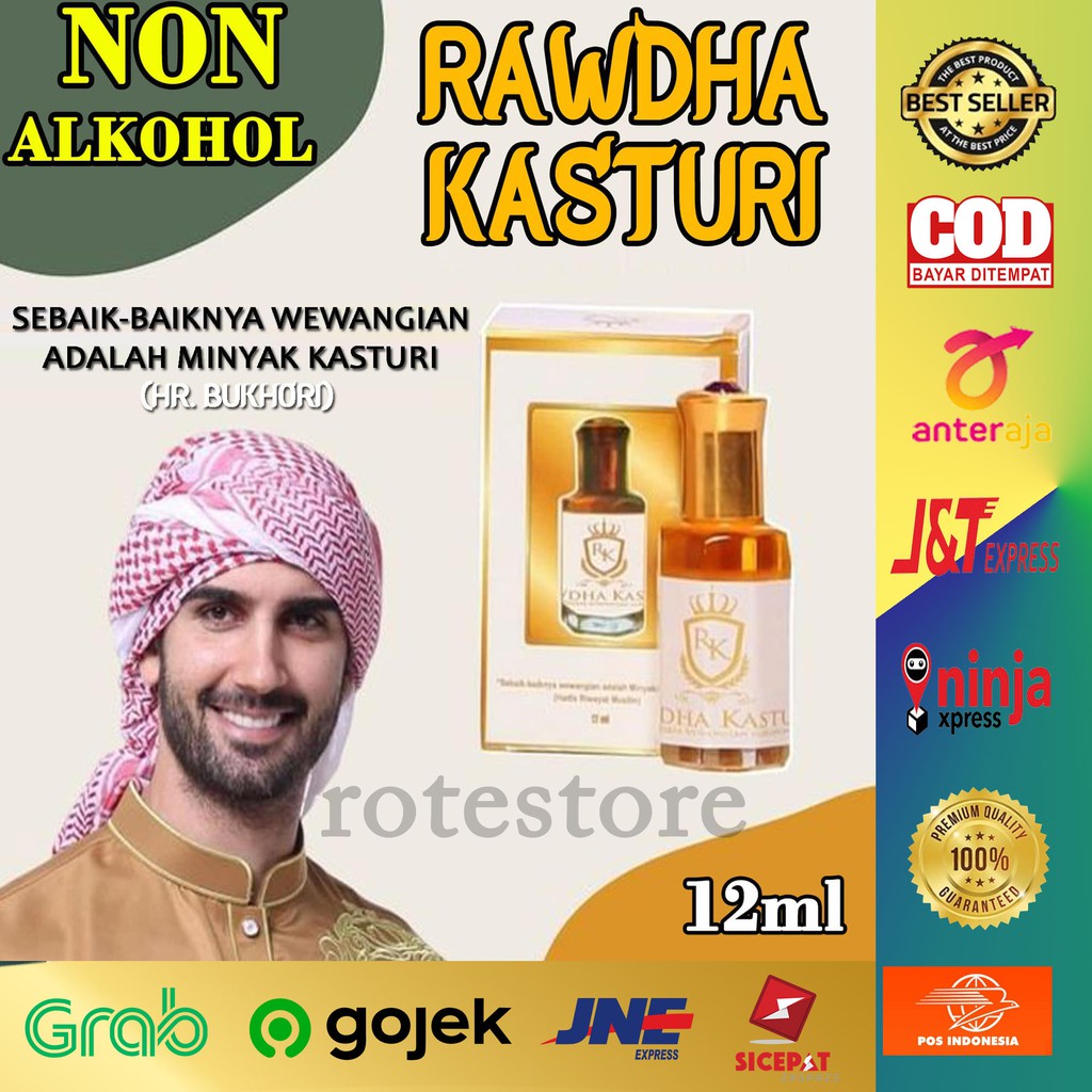 #Parfum Kasturi Rawdha Minyak Wangi Kasturi Original Asli Arab Kualitas Kijang Kuning Kasturi 12ml