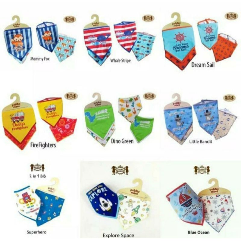 Petite Mimi Triangle Bibs 2pcs | Slabber Bayi | Bibs Segitiga