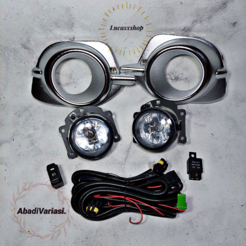 Foglamp Lampu Kabut Bemper Mobil Pajero / Triton 2014 - 2015  Ring Chrome