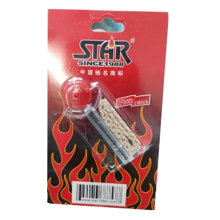 korek sumbu dan 7 pc batu zippo satu set merk star wick flint zippo