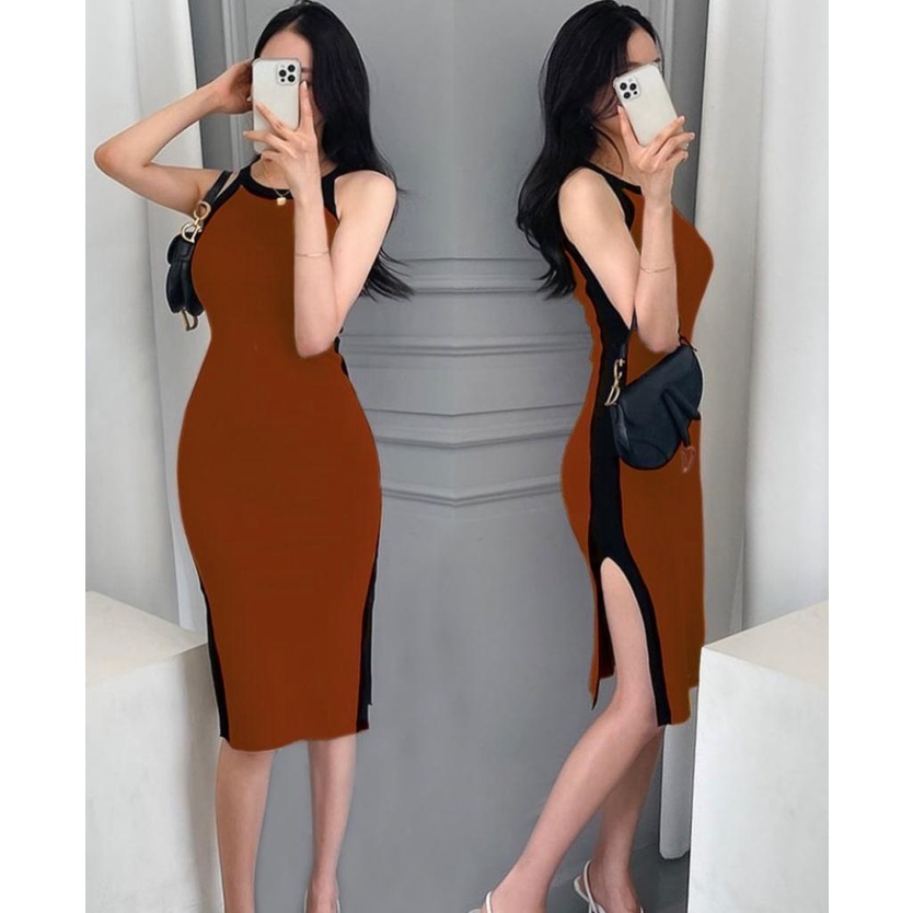 Toply shop Dres wanita rajut / korean Dres rajut bodycon sydney