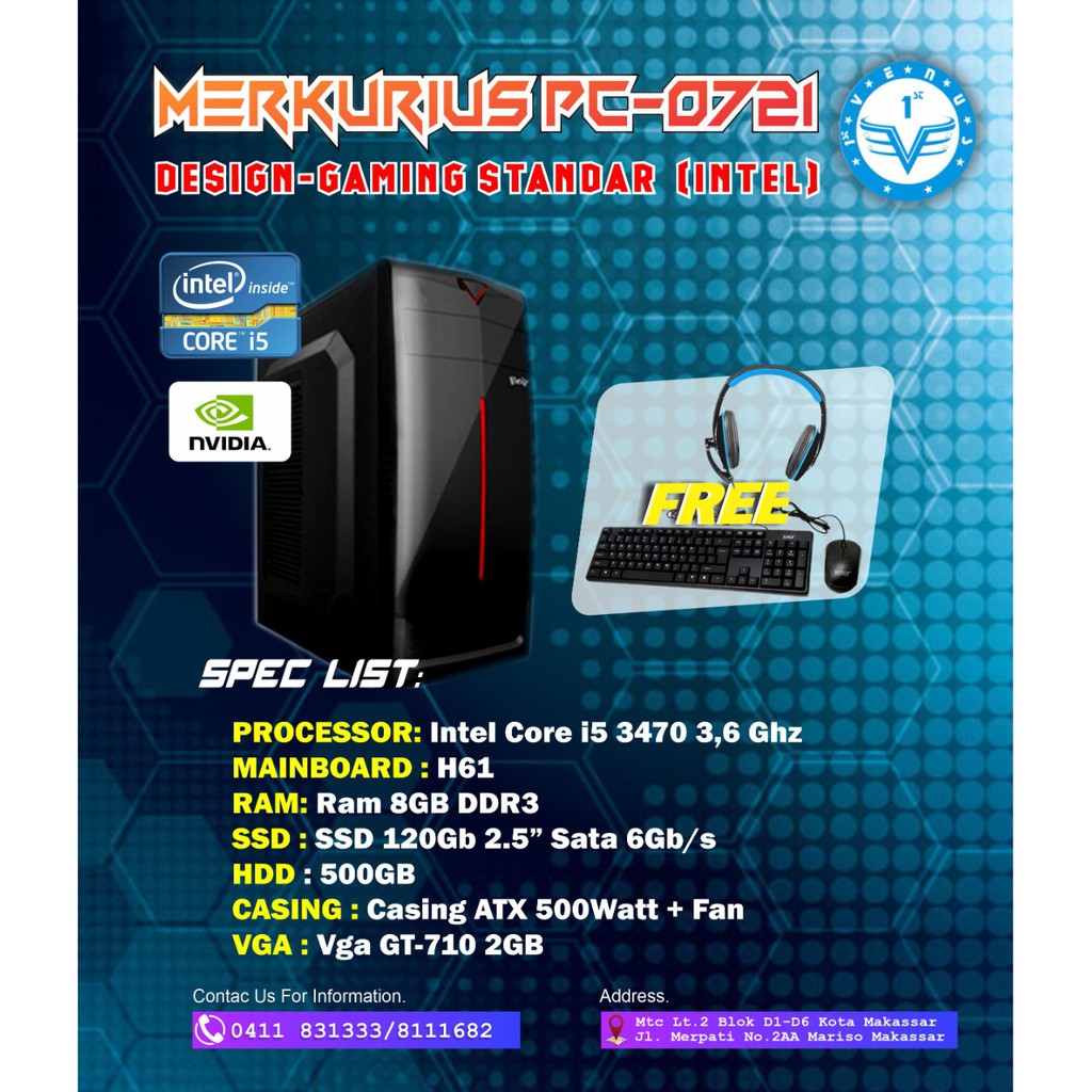 PC RAKITAN KOMPUTER MURAH MERKURIUS/ RAKITAN PC GAMING I5 3470/ PC2