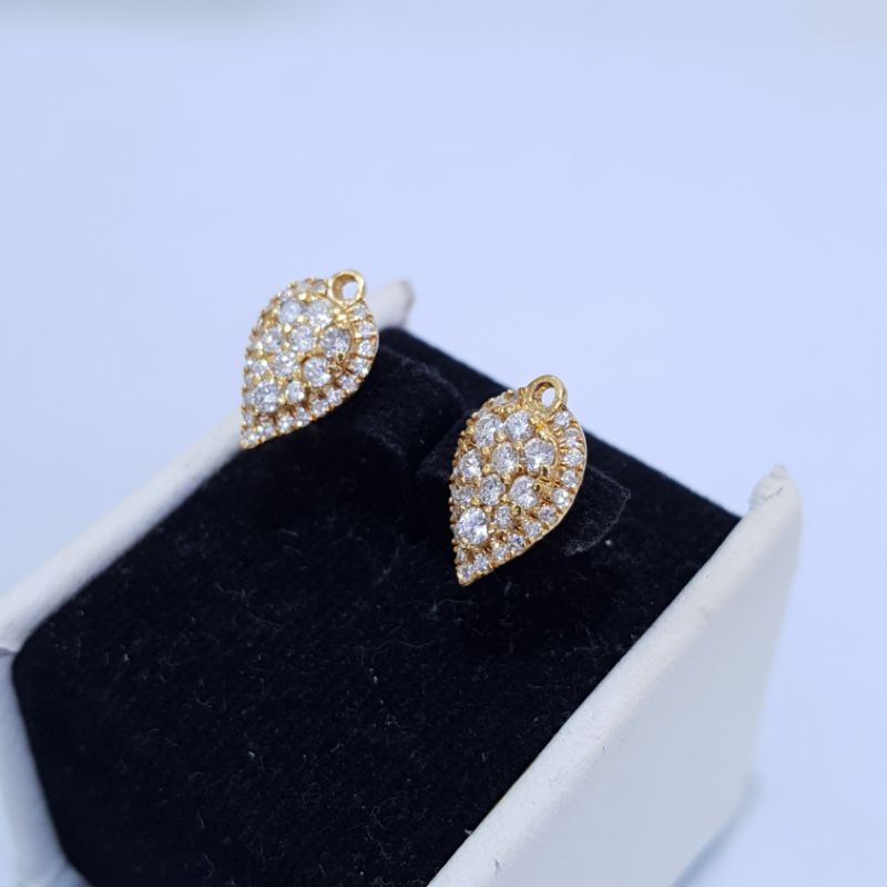 Anting emas berlian eropa asli dan natural (nj73)