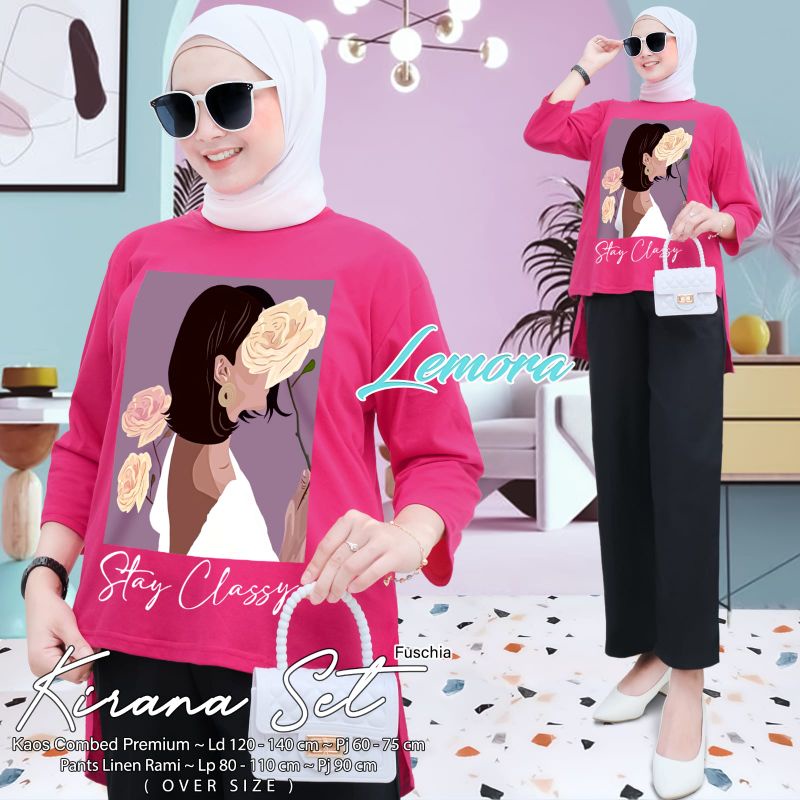 KIRANA SET SETELAN WANITA BAHAN KAOS