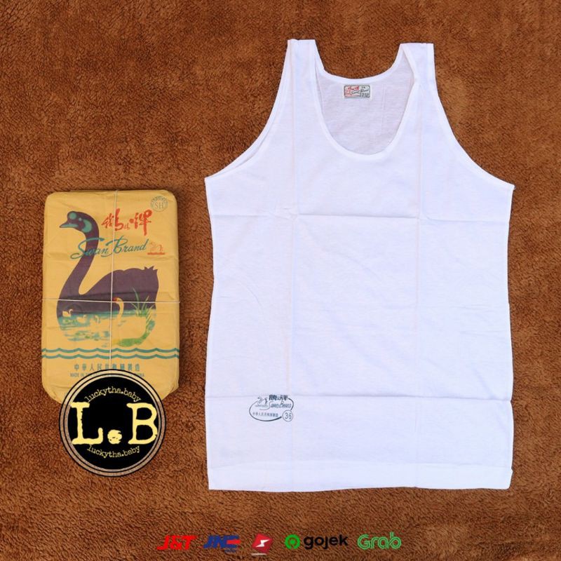 singlet SWAN BRAND 100%COTTON / SINGLET PRIA DEWASA SWAN BRAND / kaos dalam pria  COTTON SWAN