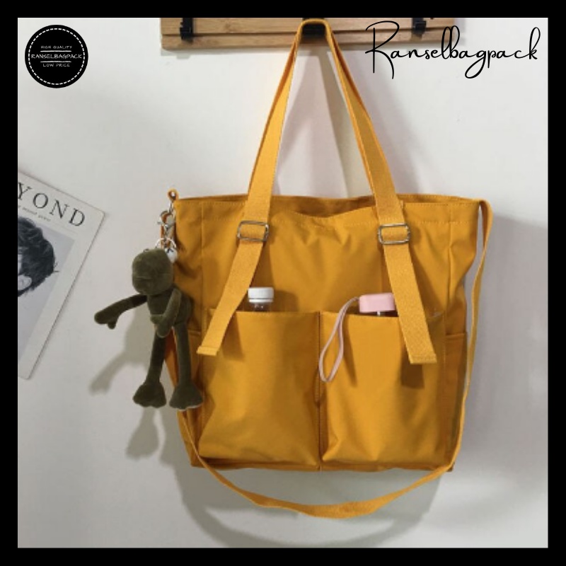 Tas Bahu Tote Bag Selempang Shoulder Bagus Baru Murah Kekinian Kapasitas Besar Multifungsi Stylish Korean Favorit Import Lokal Original Remaja Dewasa Sekolah Kuliah Traveling Perempuan Wanita Cewek