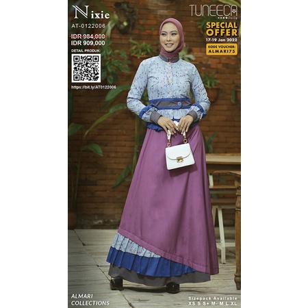 Almari Tuneeca AT-0122006 ARTEMISIA Diskon Sale Promo Gamis Long Dress