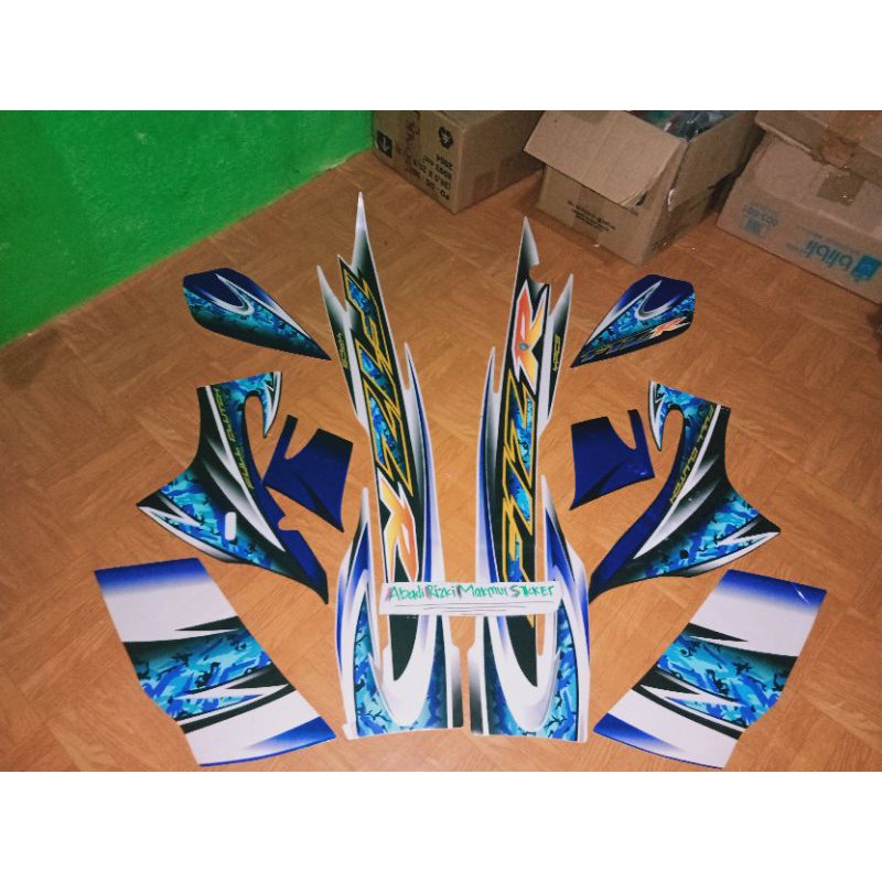 stiker Striping fizr f1zr biru putih biru 2005 full set kualitas bahan seperti Ori grade A