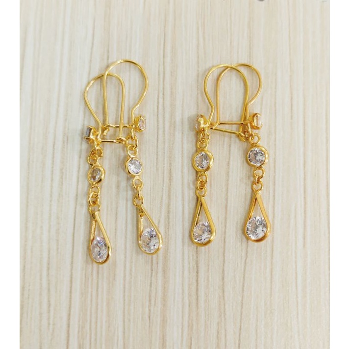 ANTING NETES MATA PERAK 925 LAPIS MAS 24K