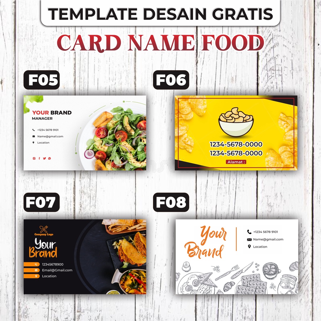 

Food Name Card / Kartu Nama Bisnis Makanan / Label Olshop / Murah Banget