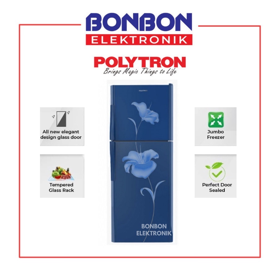 Polytron Kulkas 2 Pintu PRM 21BLB New Belleza 210L