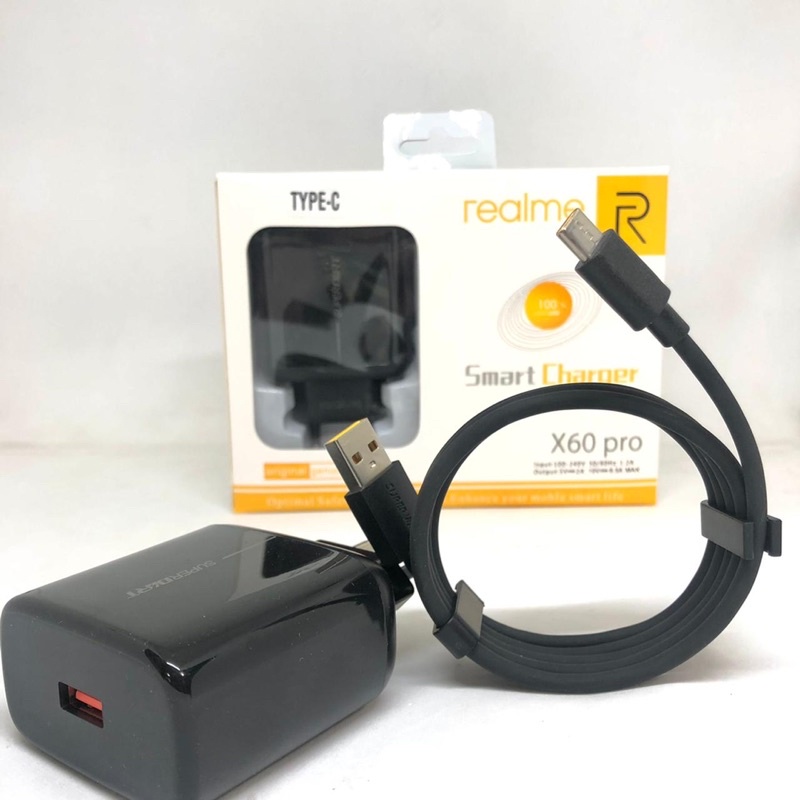 GROSIR CHARGER BLACK SERIES REALME X50 Pro X60Pro MICRO TYPE C 65w SMART CHARGER